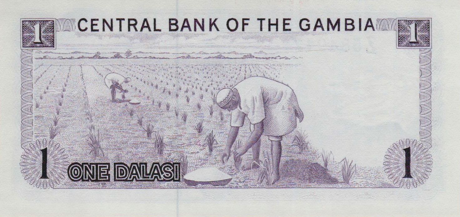 Gambia 1 1971 UNC P-04/g<b> [Serias# Z]</b>